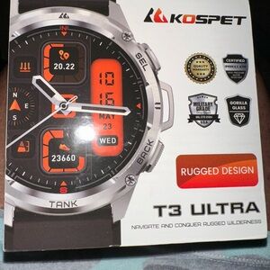 T3 Ultra Smartwatch  with GPS - Black and Silver - never used
